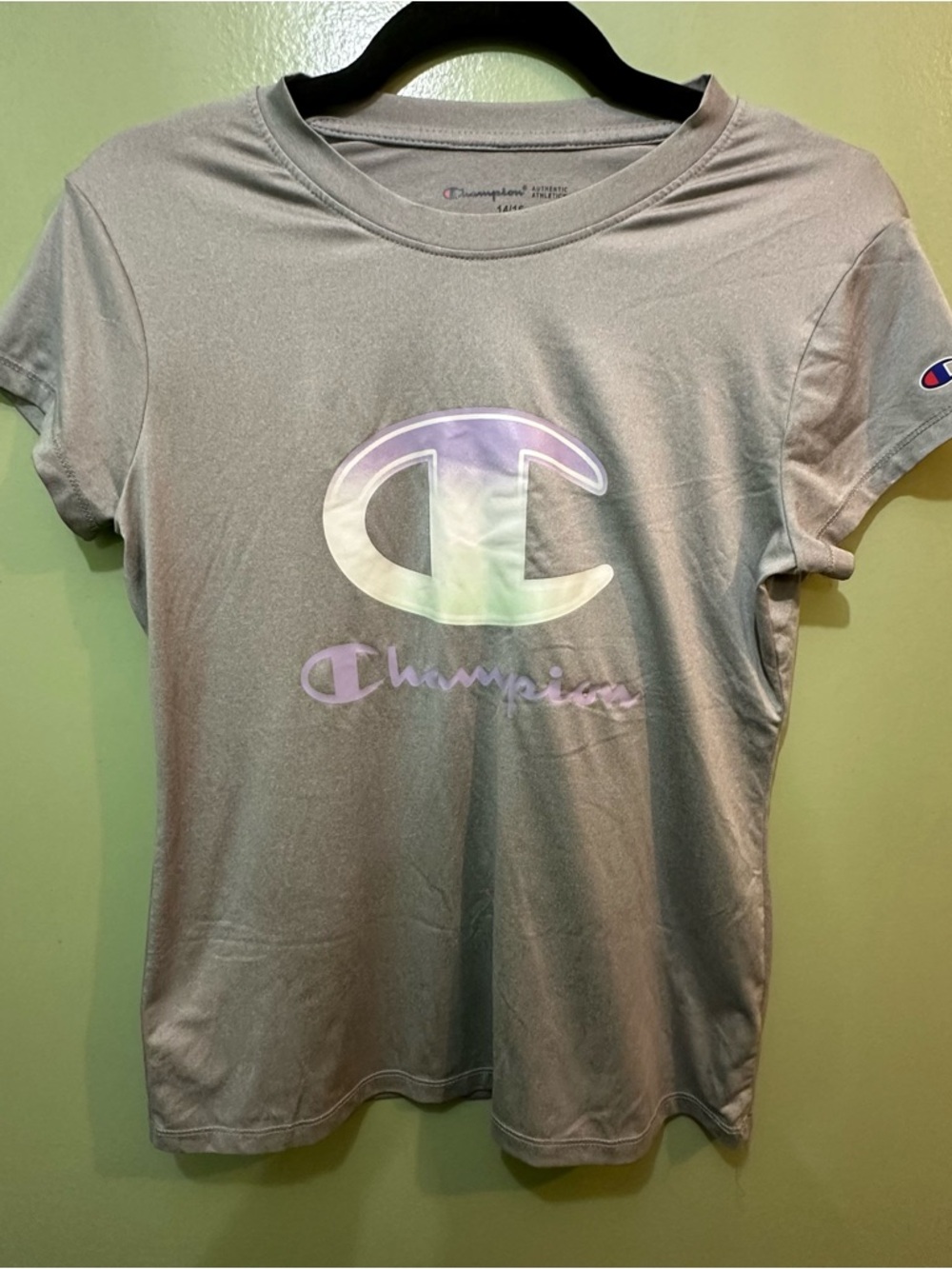Champion girls grey Short-Sleeve Logo Tee